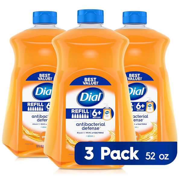 3-Pack Dial Antibacterial Liquid Hand Soap Refill 52 Fl. Oz.