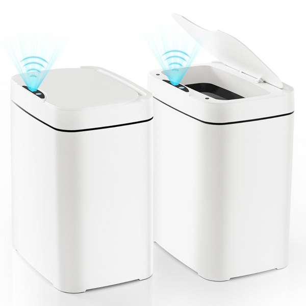 2-Pack 2.7 Gal Bathroom Trash Can With Lid