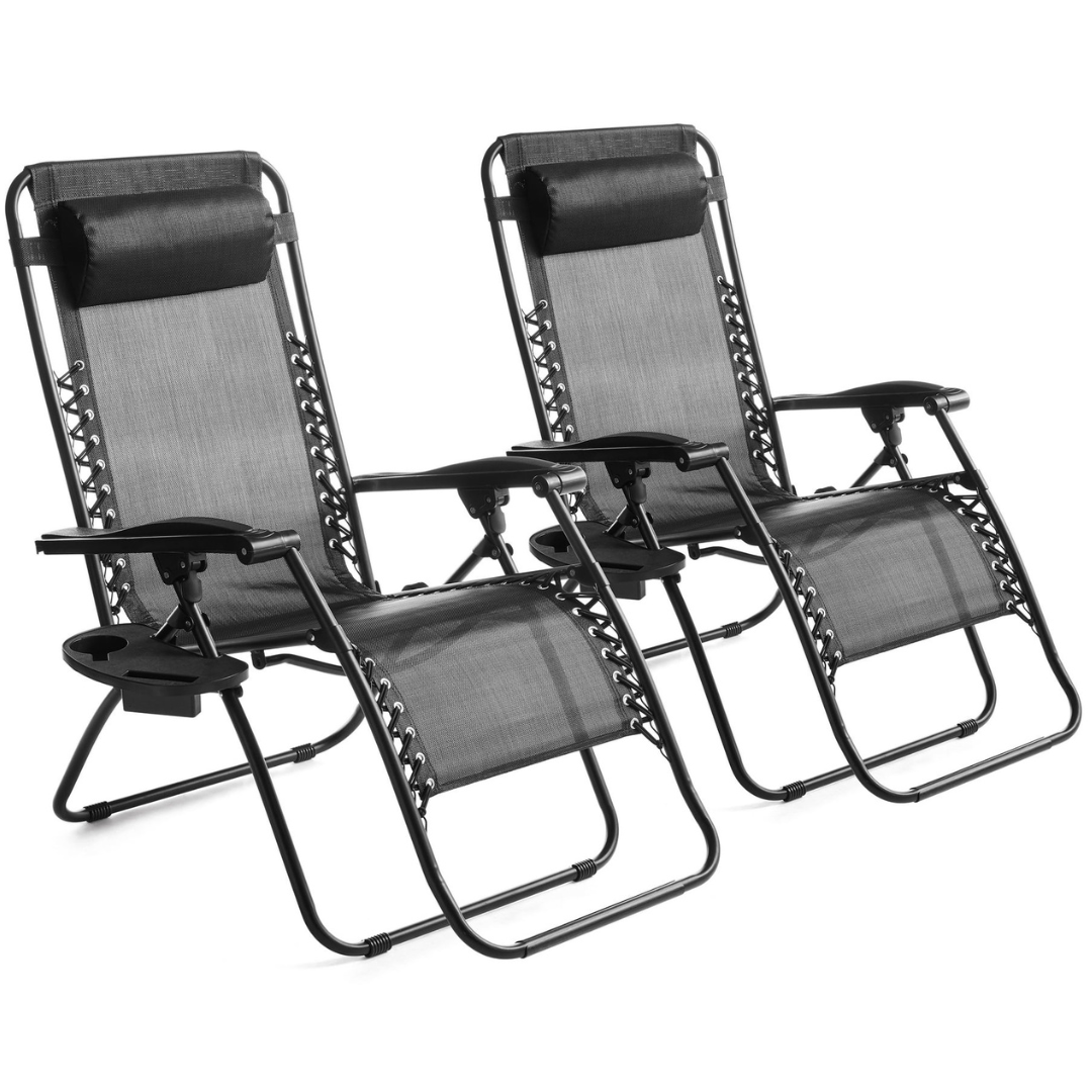 2-Pack Mainstays Zero Gravity Bungee Lounge Chair (4 Colors)
