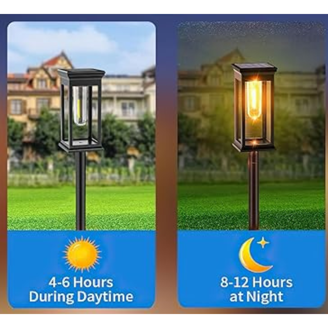 6-Pack Amzxart Outdoor Waterproof Solar Powered Pathway Lights