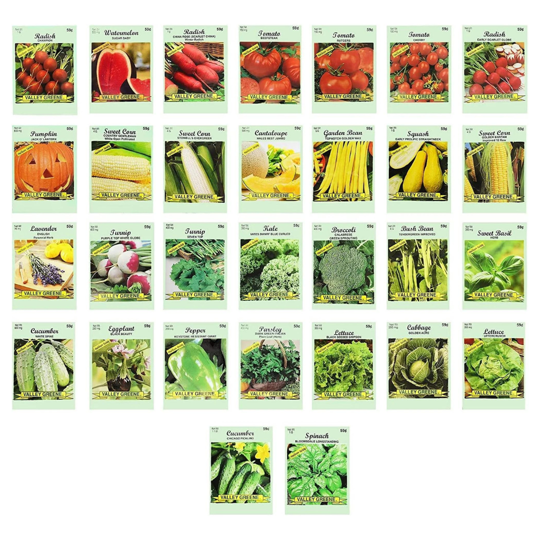 30-Pack Deluxe Valley Greene Heirloom Vegetable Garden Seeds