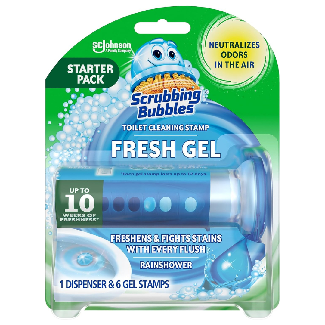 Scrubbing Bubbles Toilet Bowl Cleaning Gel Dispenser With 6 Stamps