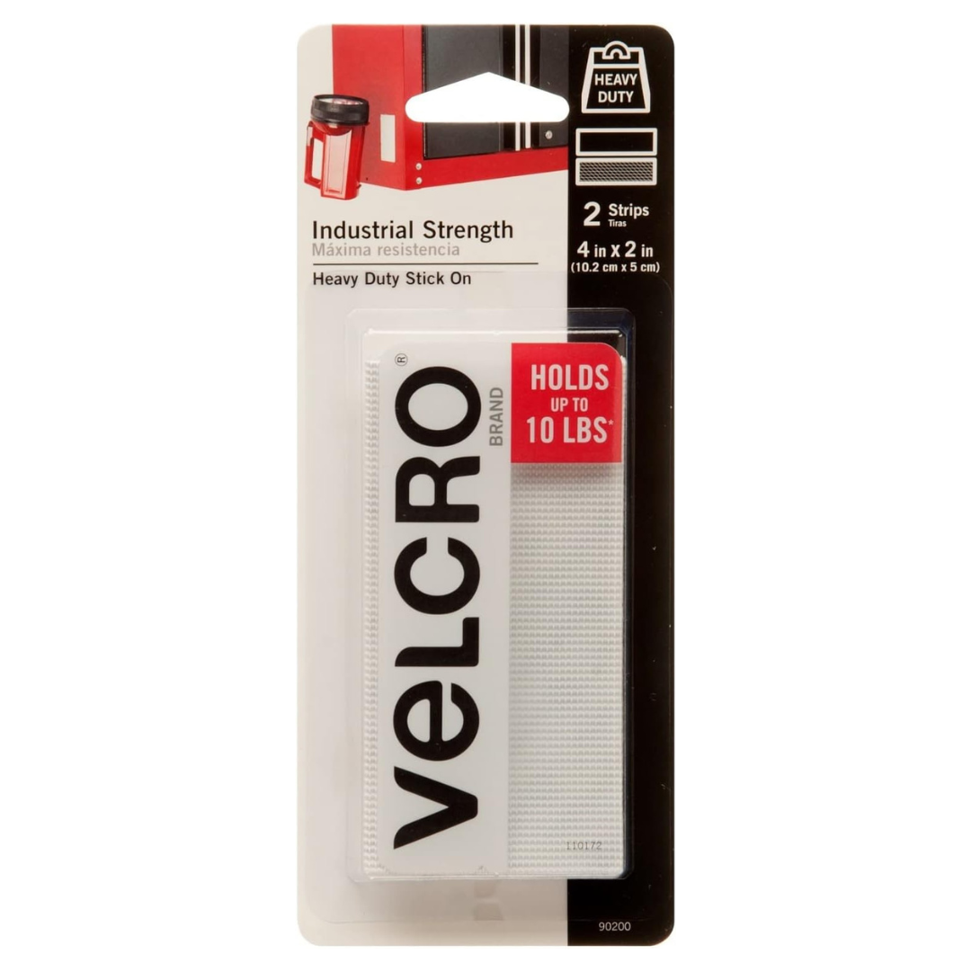 2-Pack Velcro 4" x 2" Industrial Strength Stick-On Adhesive Fasteners