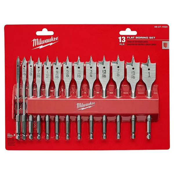 13-Piece Milwaukee High Speed Wood Spade Bit Set