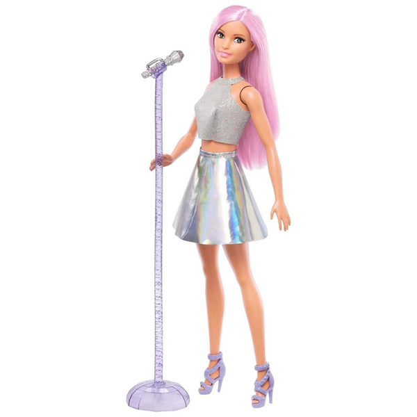 Barbie Careers Pop Star Doll, Long Pink Hair With Iridescent Skirt