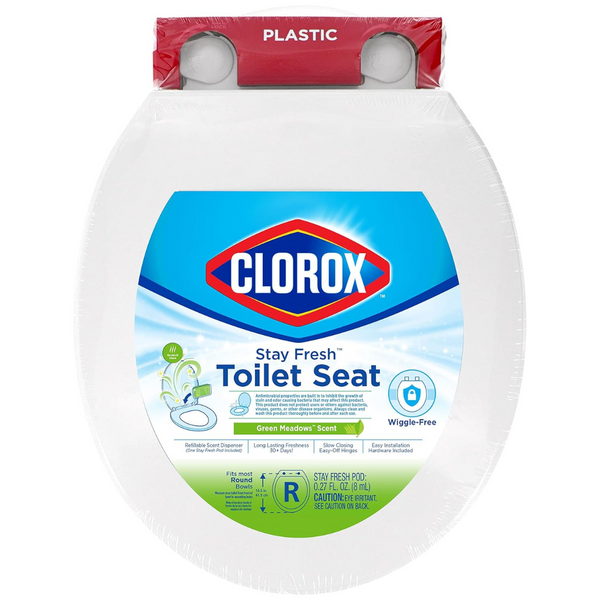 Clorox Antimicrobial Round Stay Fresh Scented Plastic Toilet Seat