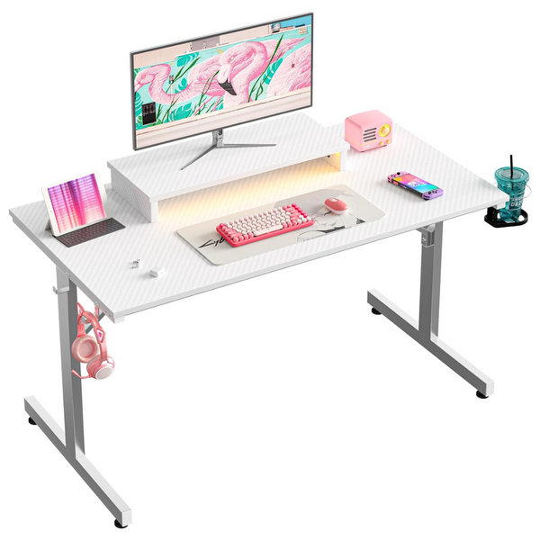 Bestier Modern 42" LED Computer Gaming Desk With Monitor Stand