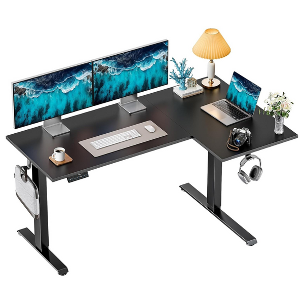 Huanuo 63 x 40 Inch Dual Motor Corner L-Shaped Standing Desk