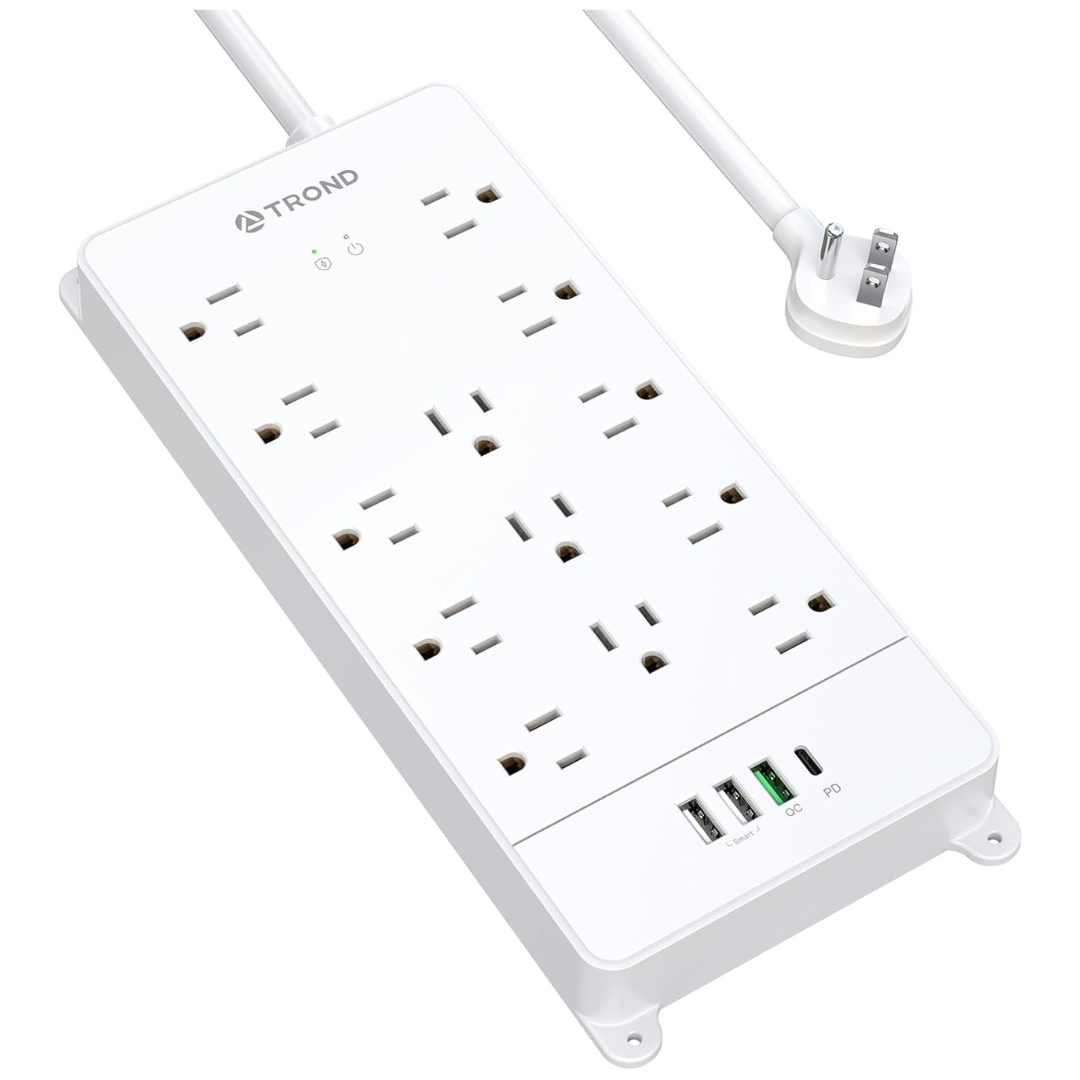 Trond Surge Protector Power Strip With 5 Ft USB Cord