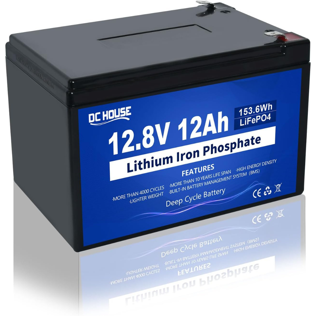 DC House 12v 12ah LifePO4 Lithium Batteries With 15a BMS