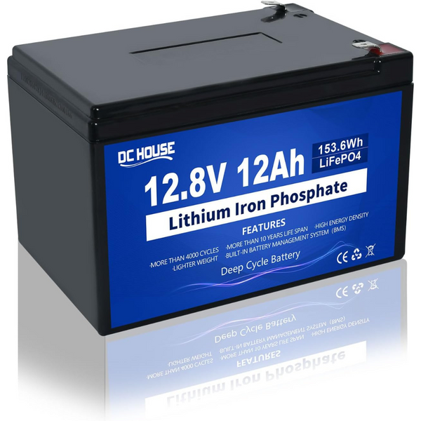 DC House 12v 12ah LifePO4 Lithium Batteries With 15a BMS