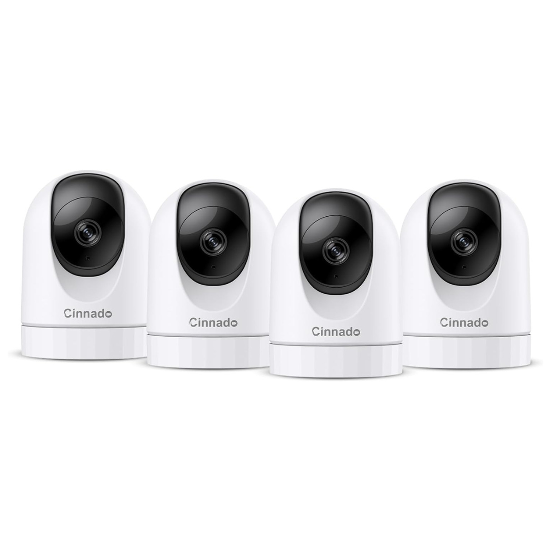 4-Pack Cinnado 2K 2.4Ghz WiFi 360 Deg. Motion Home Security Camera