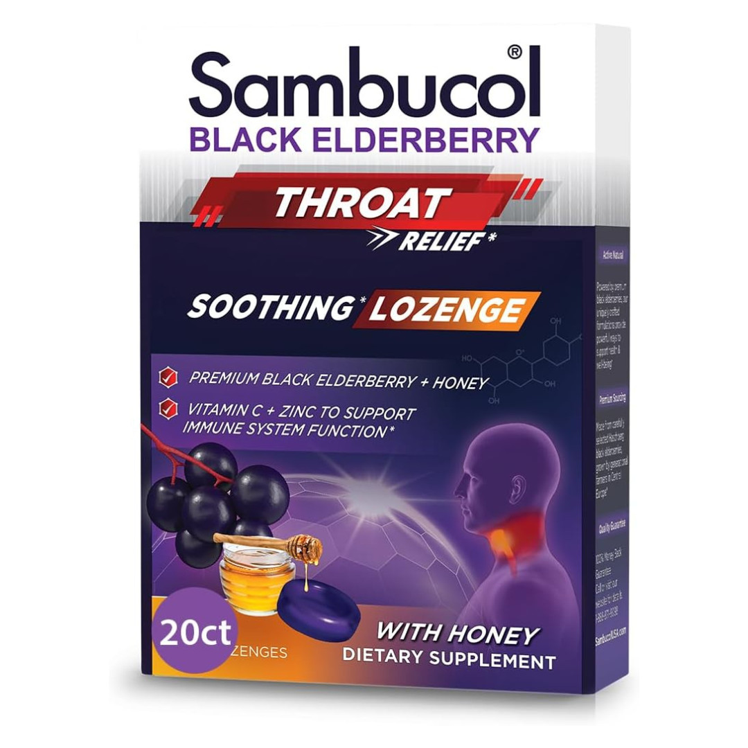 20-Count Sambucol Black Elderberry Throat Lozenges