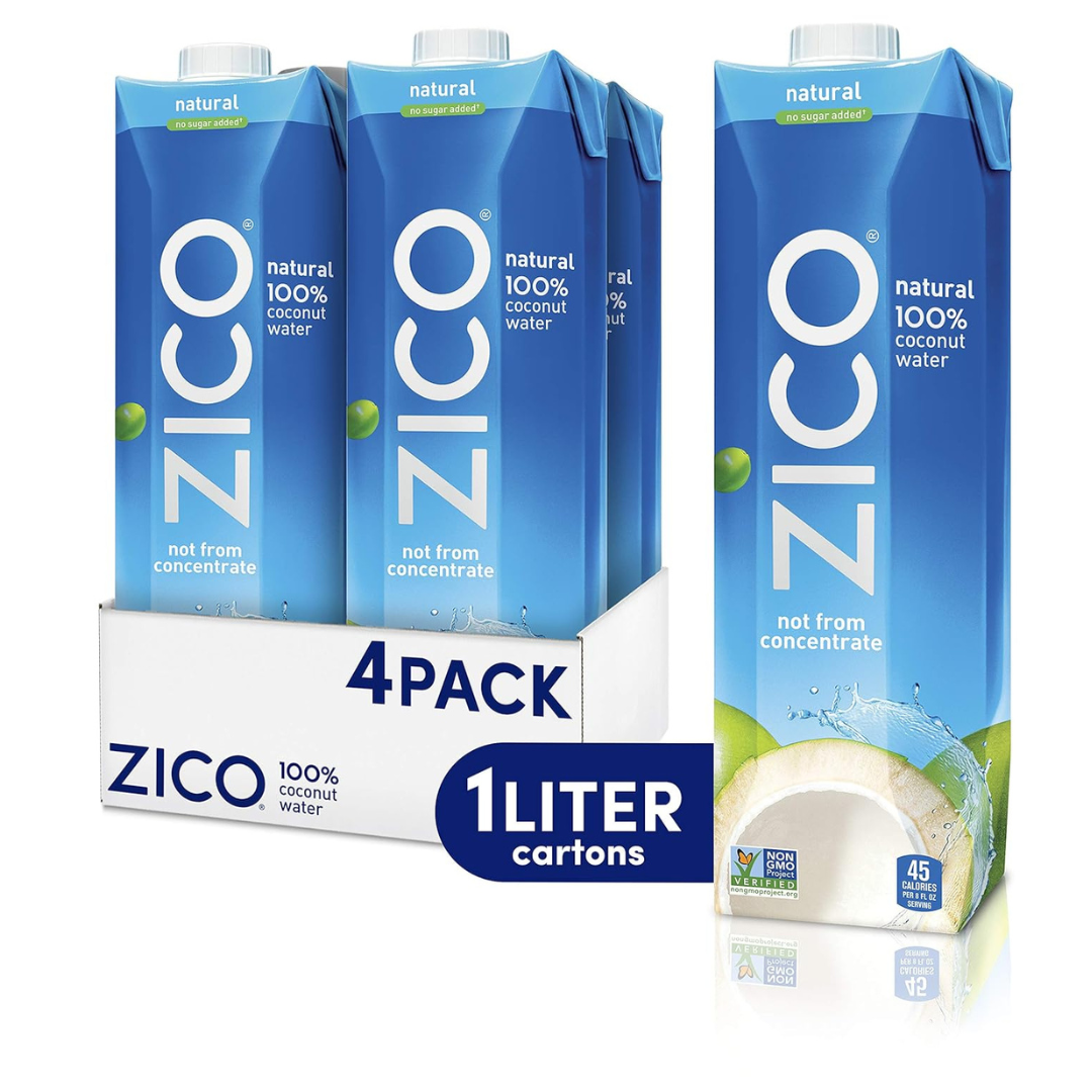4-Pack Zico 100% Natural Coconut Water