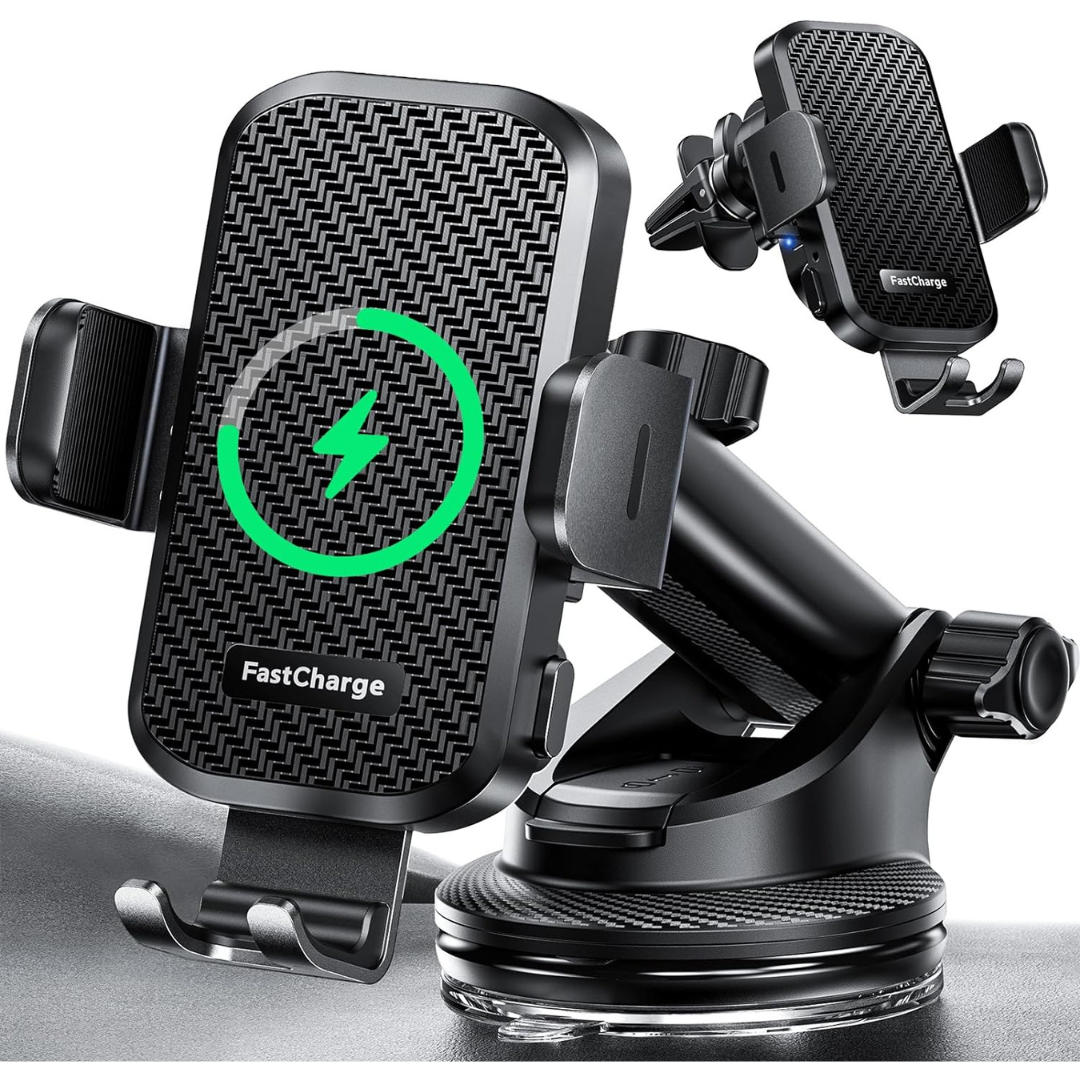 15w Wireless Car Charger With Phone Holder Mount