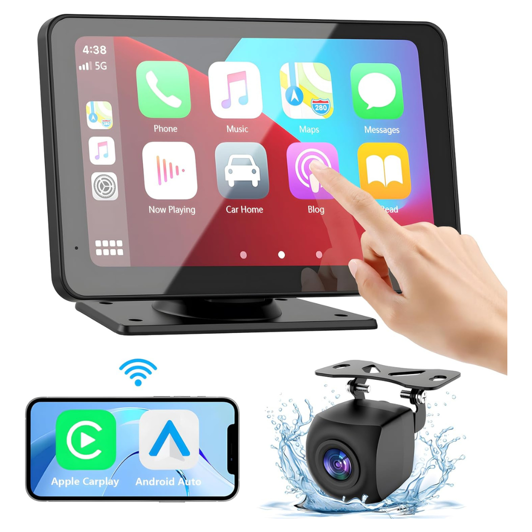 Zembukil 7" HD Portable Apple Carplay Screen