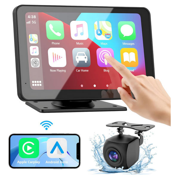 Zembukil 7" HD Portable Apple Carplay Screen