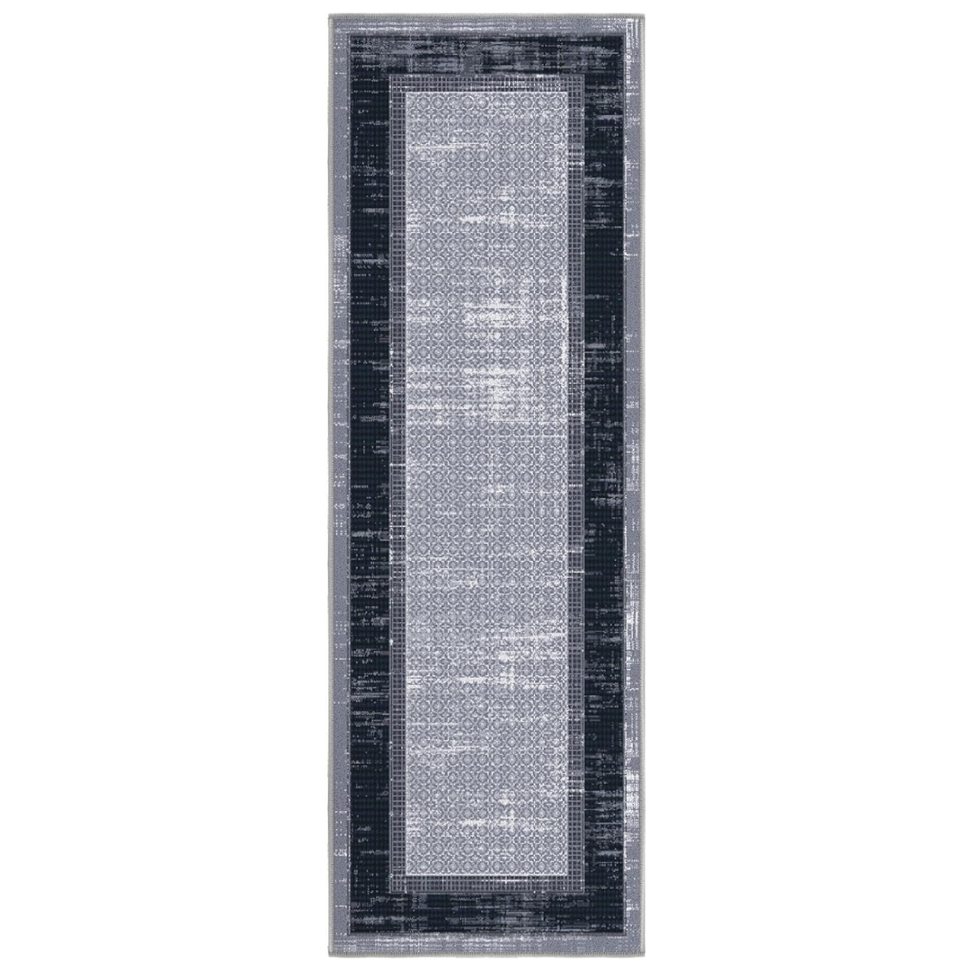 Ottomanson Machine Washable Bordered Non-Slip 20" x 59" Runner Rug