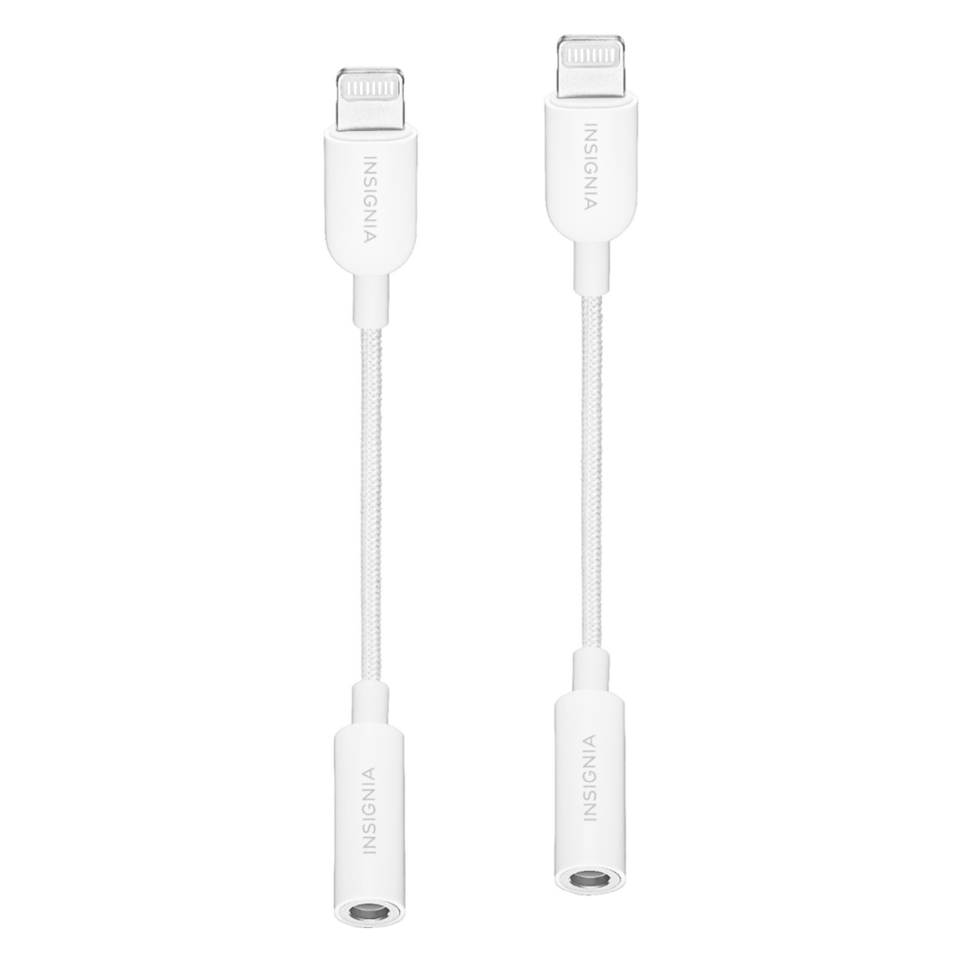 2-Pack Insignia Lightning To 3.5 mm Headphone Adapter