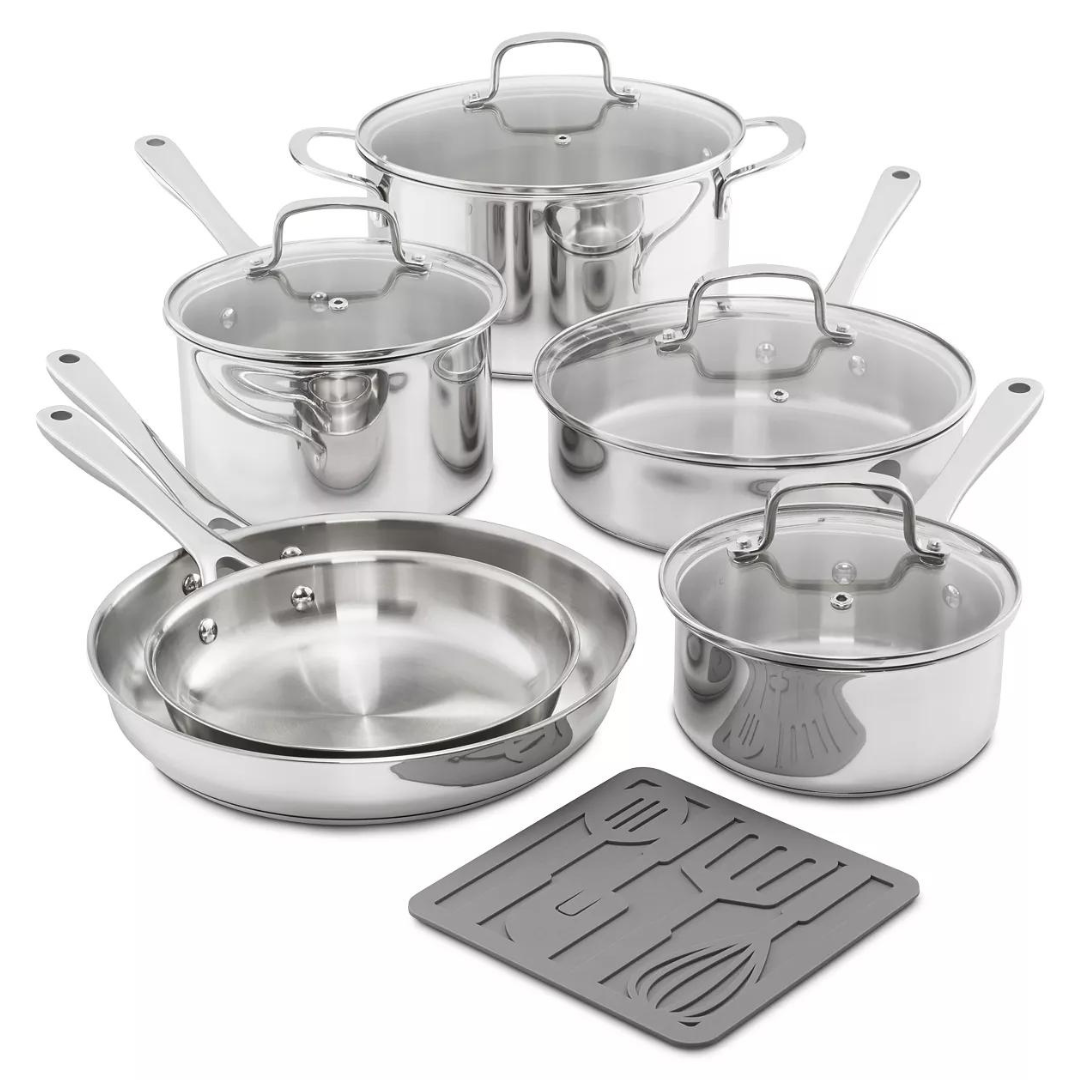 11-Piece The Cellar Stainless Steel Cookware Set