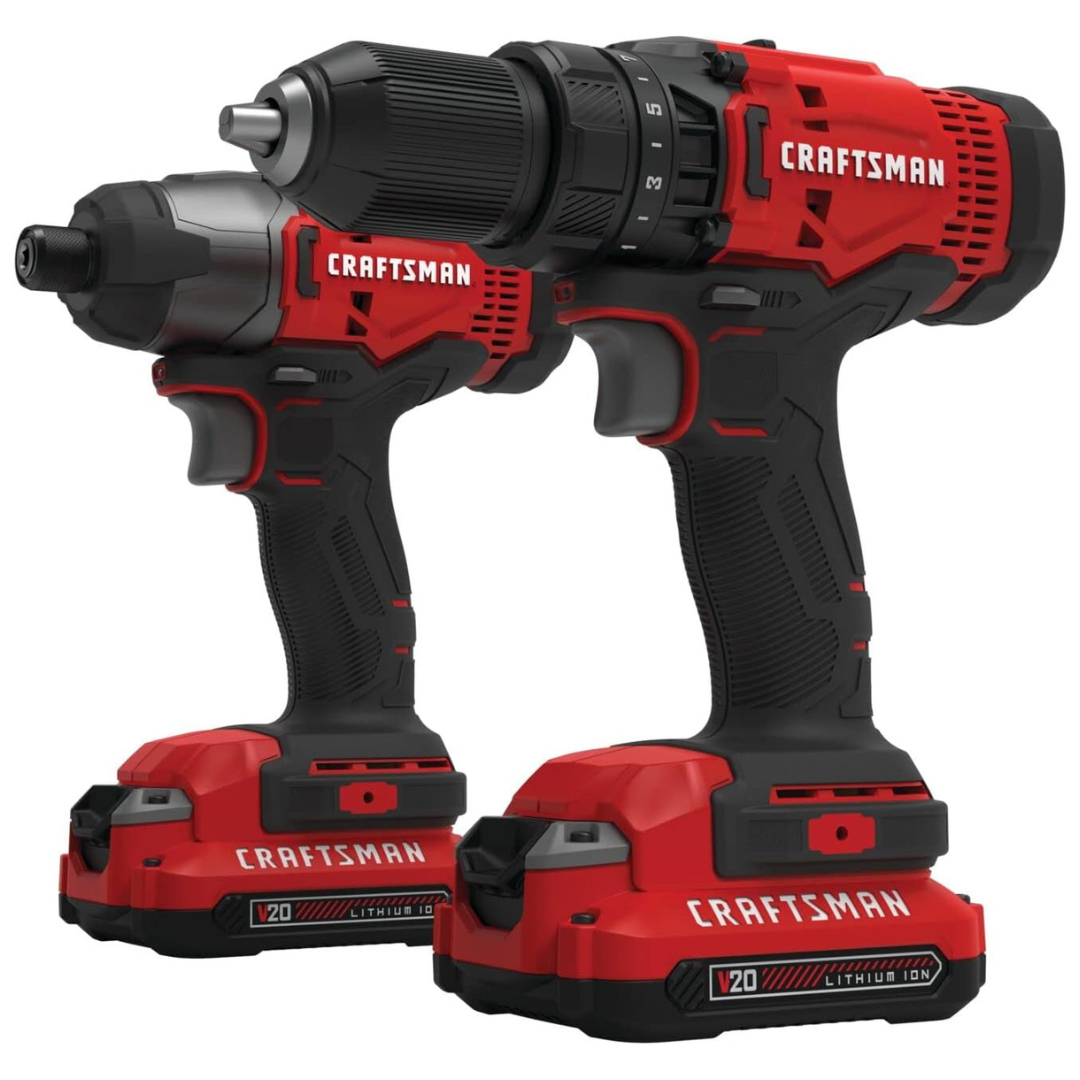 Craftsman 20V 2-Tool Power Tool Combo Kit With 2 Batteries & Charger