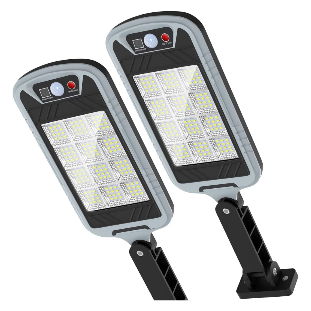 2-Pack Okpro 6500K Solar Powered Outdoor Motion Sensor Security Lights