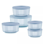 10-Count Pyrex Simply Store Tinted Round Storage Set With Plastic Lids