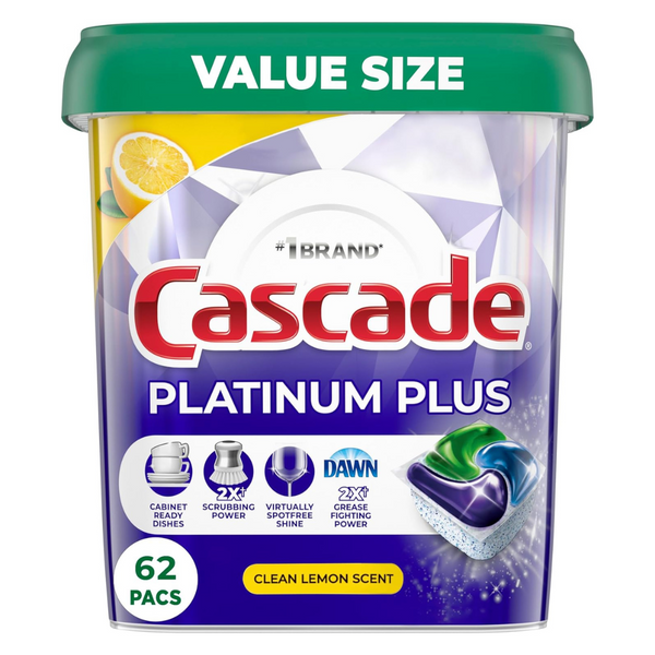 62-Count Cascade Platinum Plus Dishwasher Detergent ActionPacs Pods