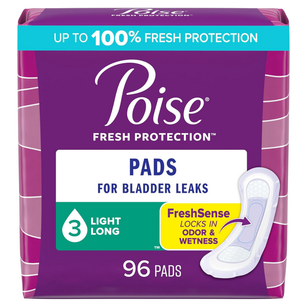 96-Count (4pk x 24ct) Poise Incontinence Pads & Postpartum Incontinence Pads