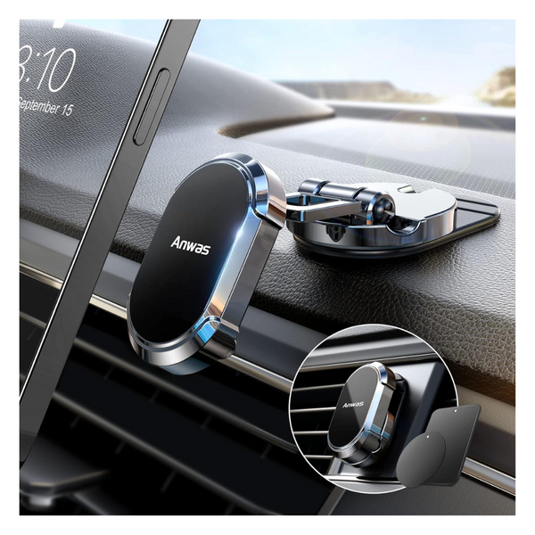 Anwas Adjustable Folding 360 Deg. Magnetic Car Phone Holder Mount