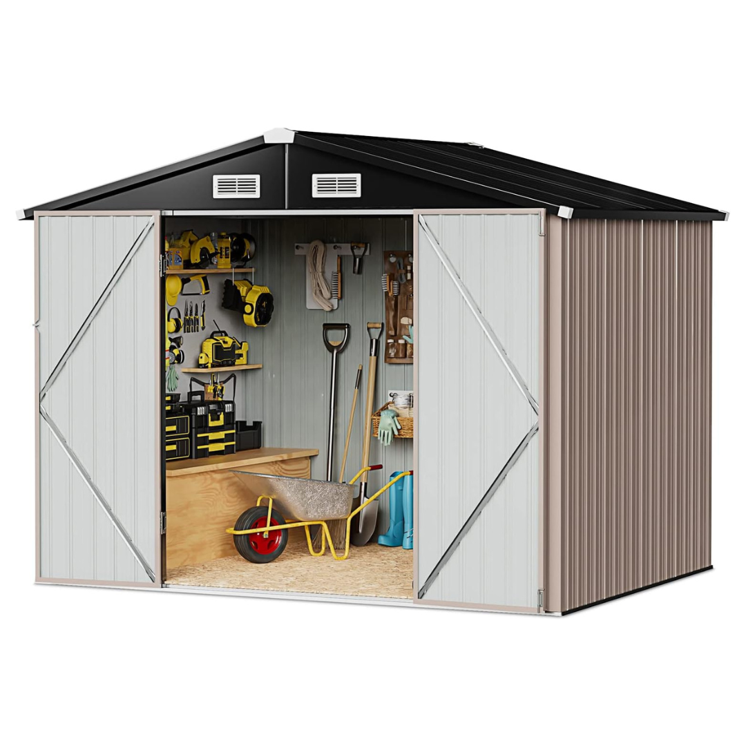 Aoxun 6.4x4 Ft Outdoor Metal Storage Shed