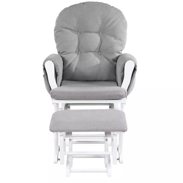 Suite Bebe Mason Glider & Ottoman (White/Oyster)