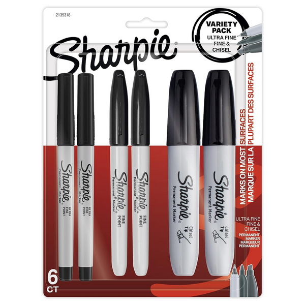 6-Count Sharpie Fine/Ultra-Fine/Chisel-Point Permanent Markers