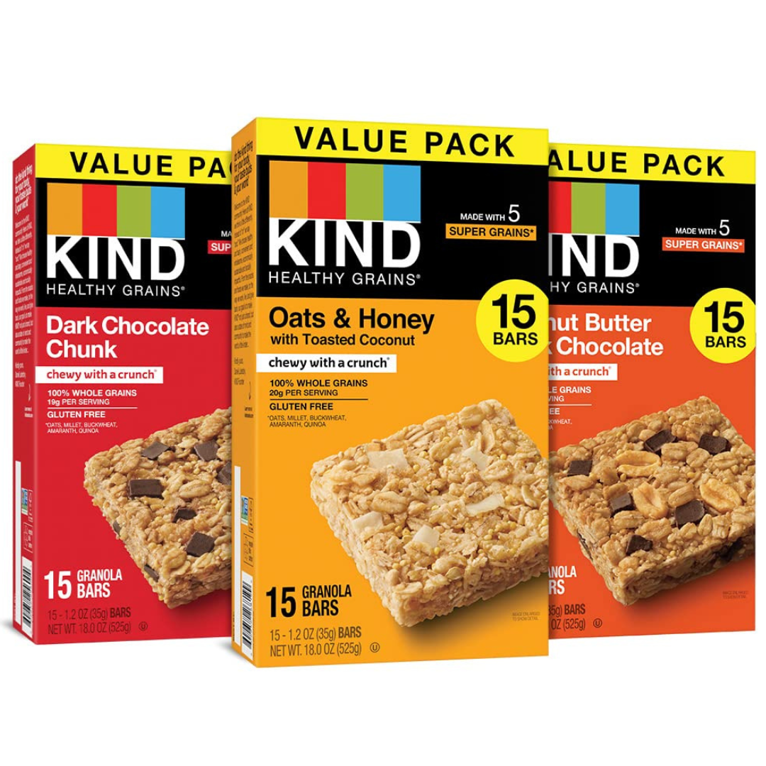 45-Count (3 x 15ct) Kind Healthy Grains Bars Variety Pack