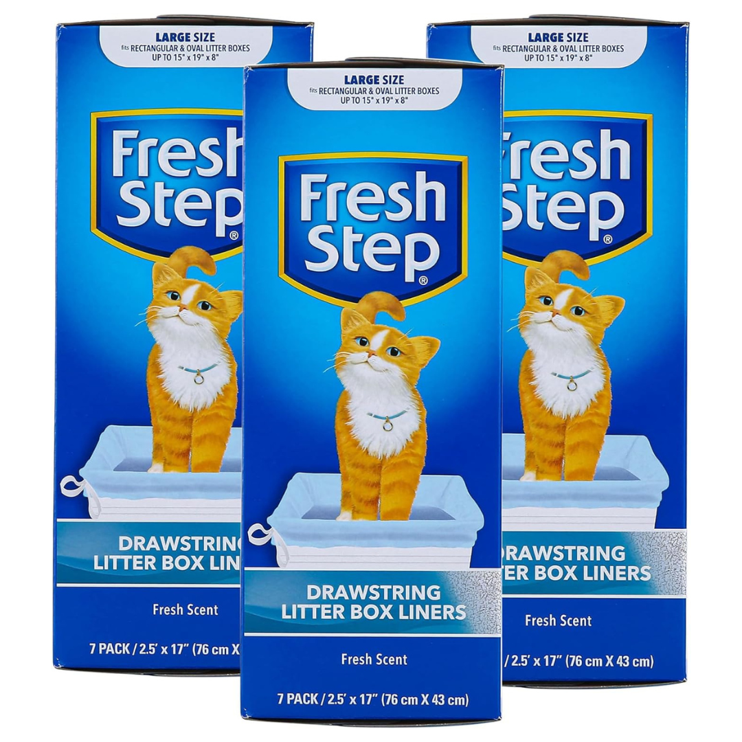 3-Pack Fresh Step Drawstring Large Scented Litter Box Liners