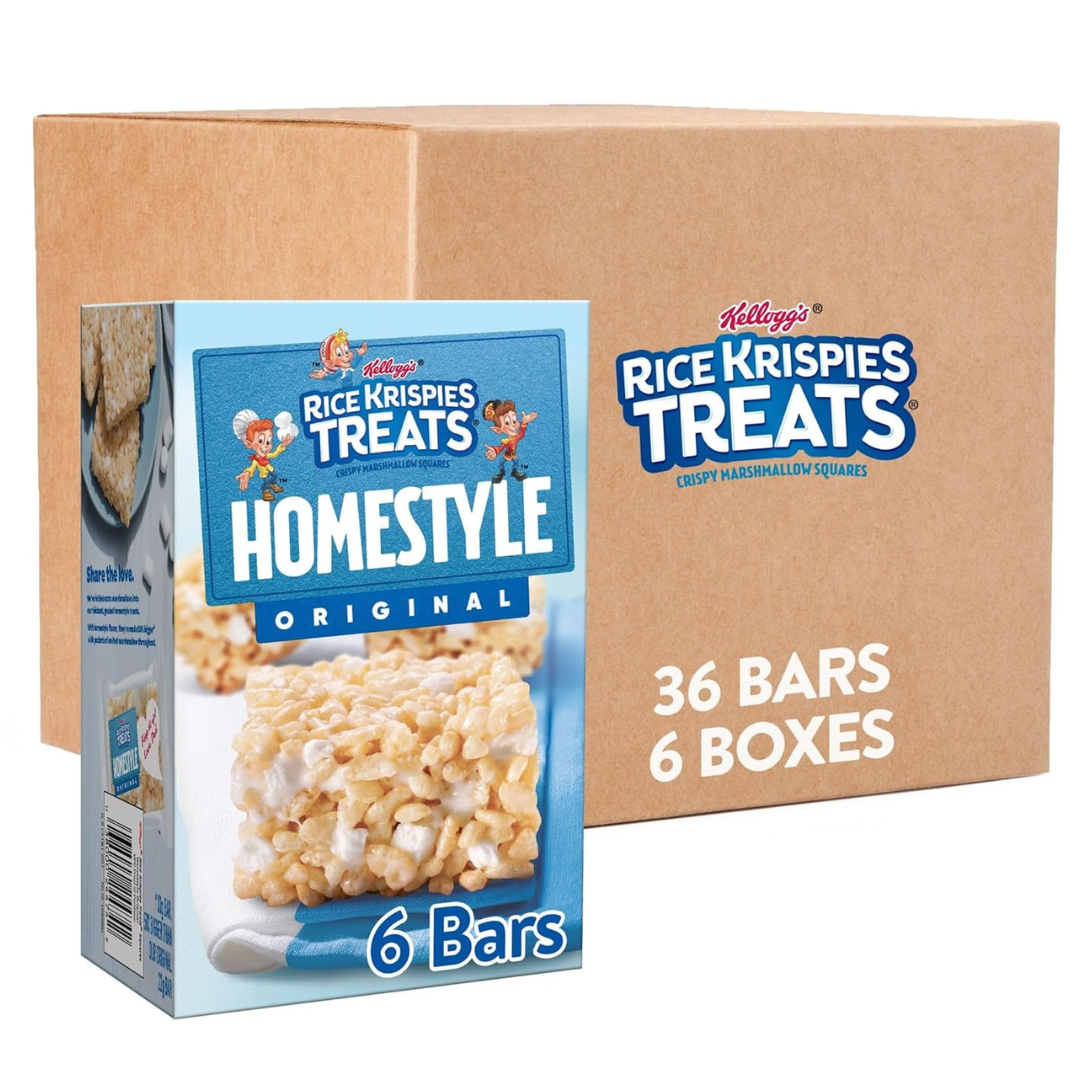 6-Pack Rice Krispies Treats Homestyle Marshmallow Snack Bars