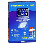 2-Pack Clear Care Triple Action 12oz Cleaning & Disinfecting Contact Lens Solution