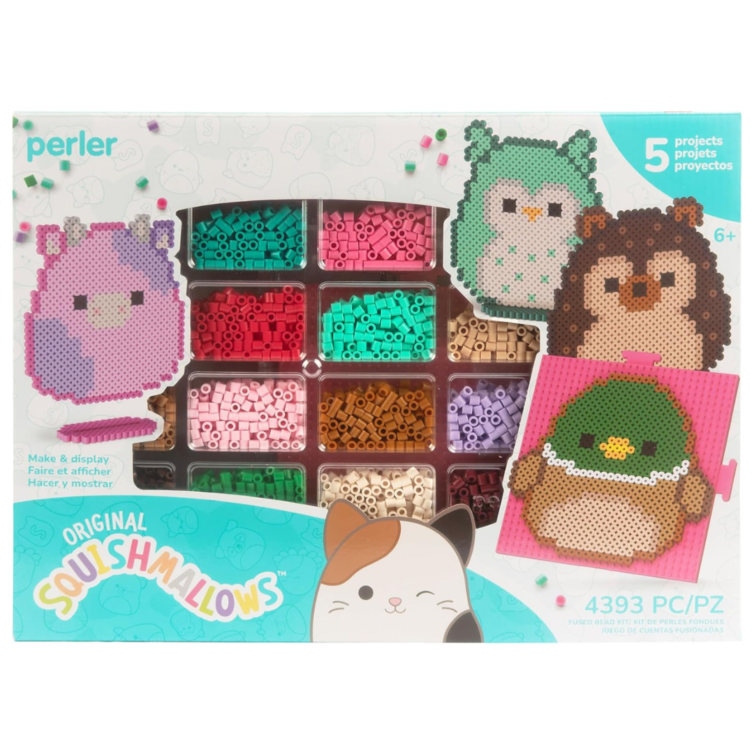 Perler 80-57075 Squishmallows Fused Bead Activity Kit With 5 Unique Patterns