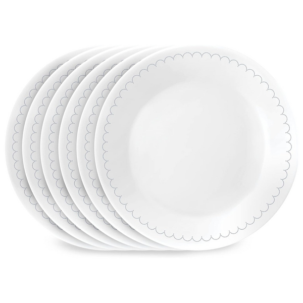 Corelle 6-Piece 6.75″ Appetizer Round Plates, Vitrelle Triple Layer Glass