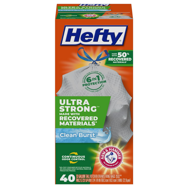 40-Count 13-Gallon Hefty Ultra Strong Tall Kitchen Trash Bags