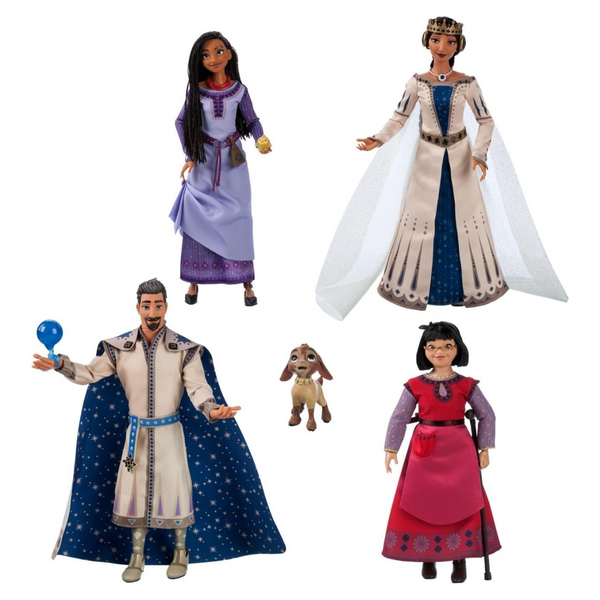 5-Pack Disney Wish Kids Toys Playset Gift Set With 4 Posable Dolls