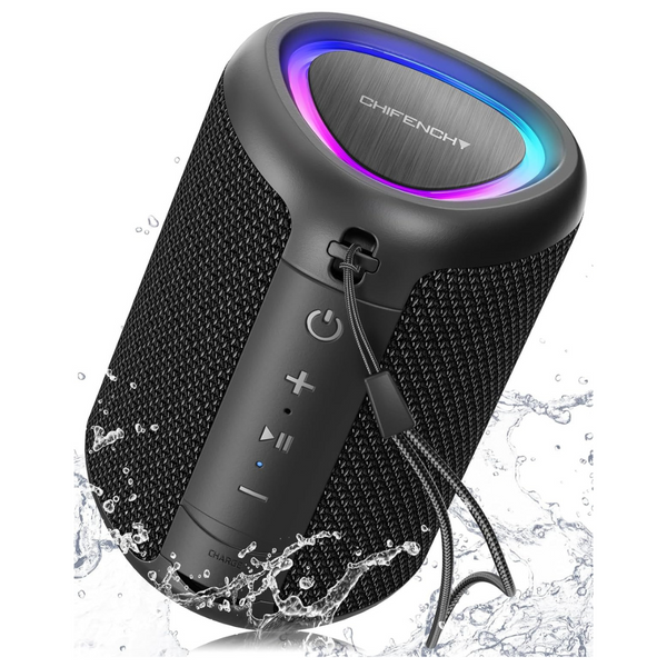 Chifenchy IPX5 Portable Bluetooth 5.3 Speaker With Lights