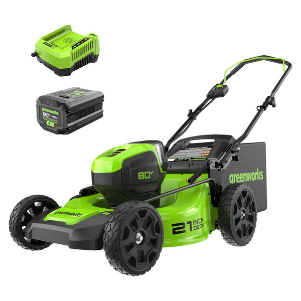 Greenworks Pro 80V 21" Push Lawn Mower With 4Ah Battery & Charger