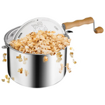 Stovetop 6-Quart Aluminum Popcorn Popper With Hand Crank