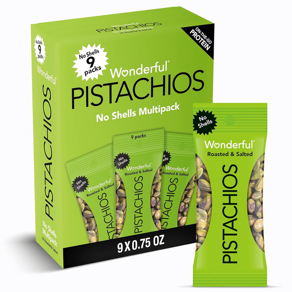 9-Pack Wonderful Pistachios No Shells Roasted And Salted Nuts, 0.75 Oz