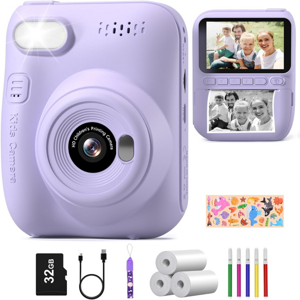 Kids 3.0" HD 1080p Instant Print Camera with 32gb Card