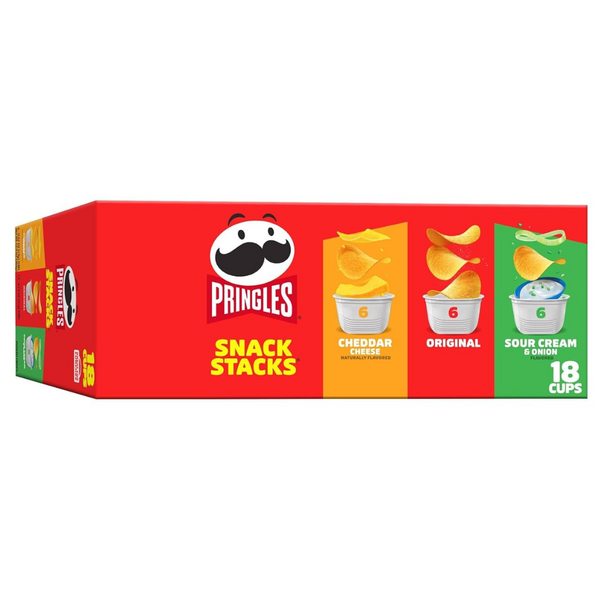 18-Count Pringles Snack Stacks Potato Crisps Chips 12.9 Oz