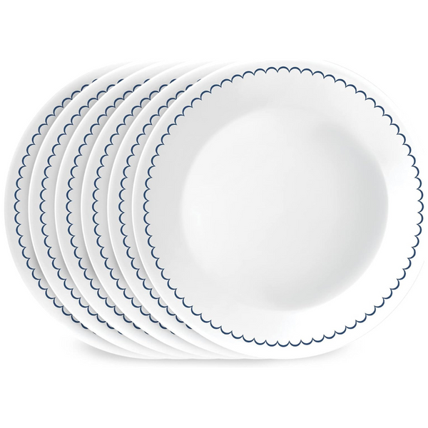 6-Piece Corelle 8.5" Vitrelle Triple Layer Glass Lunch Round Plates