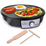 NutriChef Nonstick 12" Electric Griddle & Crepe Maker Cooktop (PCRM12)