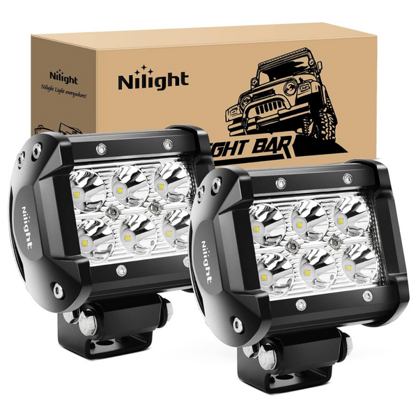 2-Piece Nilight 18W 1260LM Spot LED Off Road Lights